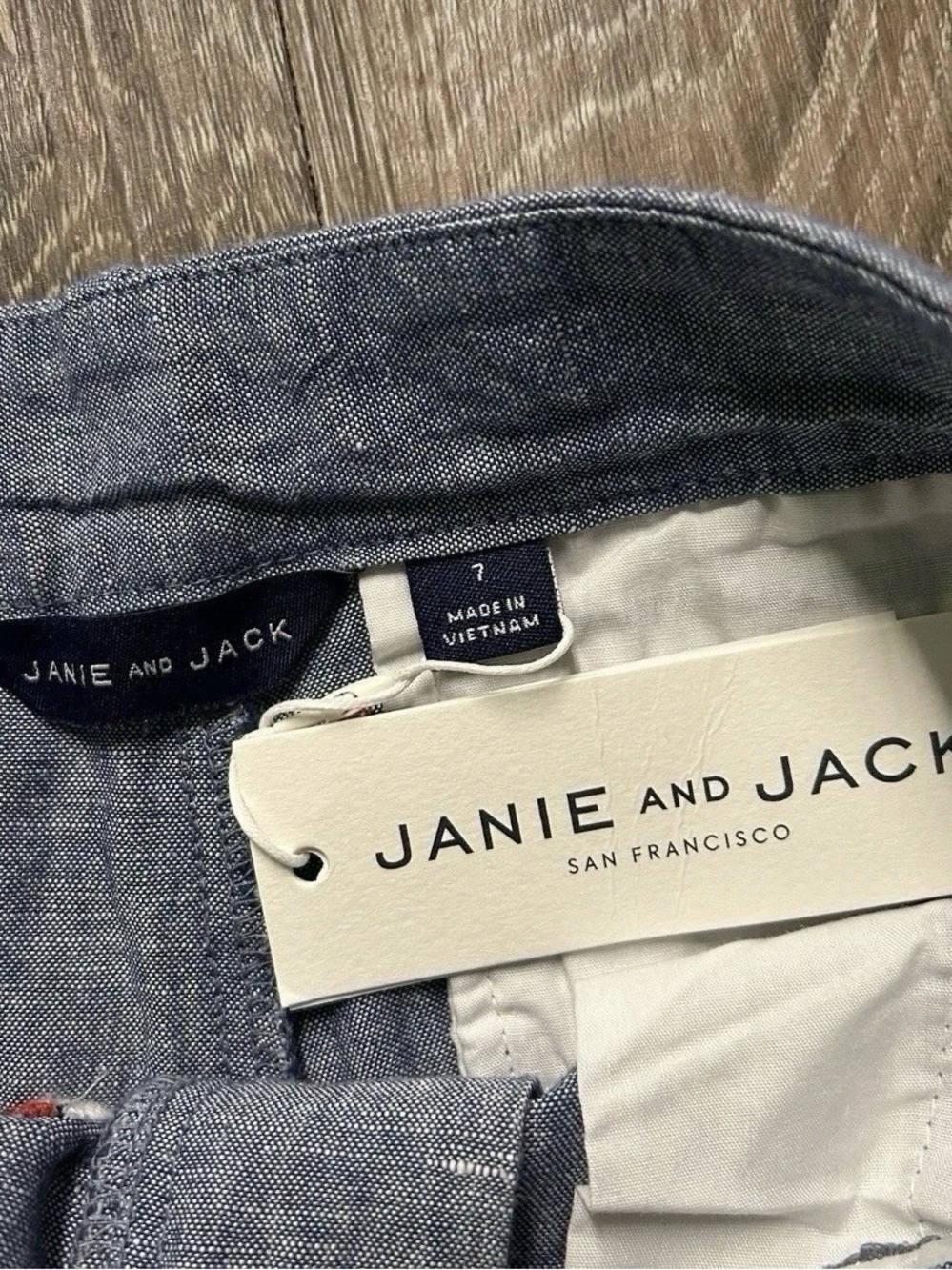 NWT Janie And Jack Blue Shorts Sail Boats Size 7 Adjustable Waist Summer - Picture 3 of 4